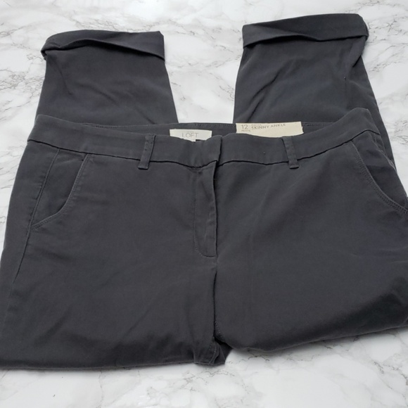 LOFT Pants - NWT Loft Cuff Hem Grey Skinny Pants